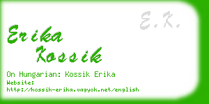 erika kossik business card